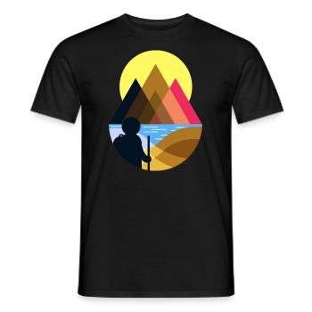 Hike Minimalism - Men's T-Shirt - black - Front - AI Model Male 178 light (178cm)