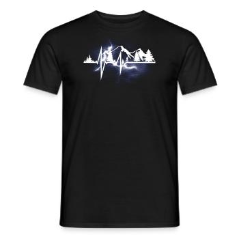 Hiking Accessories Wanderer Motif - Men's T-Shirt - black - Front - AI Model Male 178 light (178cm)