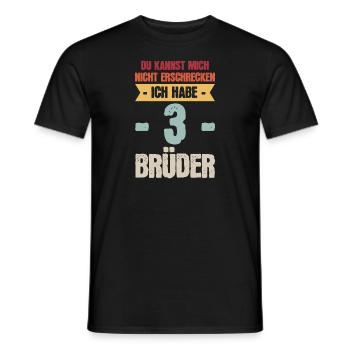 Schwester 3 Brüder Familie Drei Brüder Geschenk - Männer T-Shirt - Schwarz - Vorne - AI Model Male 178 light (178cm)