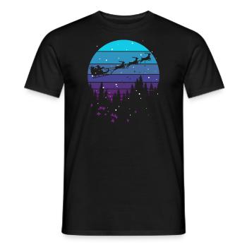 Weihnachtsmann im Wald - Männer T-Shirt - Schwarz - Vorne - AI Model Male 178 light (178cm)