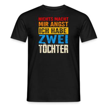 Papa 2 Töchter Vater Geschenk - Männer T-Shirt - Schwarz - Vorne - AI Model Male 178 light (178cm)