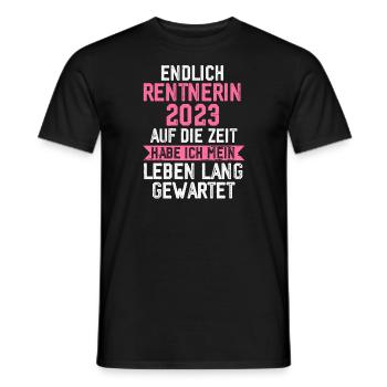 Rentnerin 2023 Rente Rentnerin Geschenk - Männer T-Shirt - Schwarz - Vorne - AI Model Male 178 light (178cm)