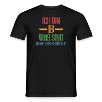 18. Geburtstag 18 Jahre 18 Jahre alt Geschenk - Männer T-Shirt - Schwarz - Vorne - AI Model Male 178 light (178cm)