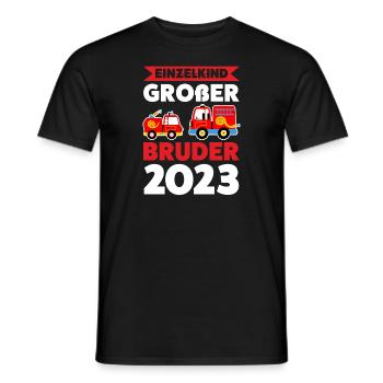 Großer Bruder 2023 Feuerwehr Grosser Bruder 2023 G - Männer T-Shirt - Schwarz - Vorne - AI Model Male 178 light (178cm)