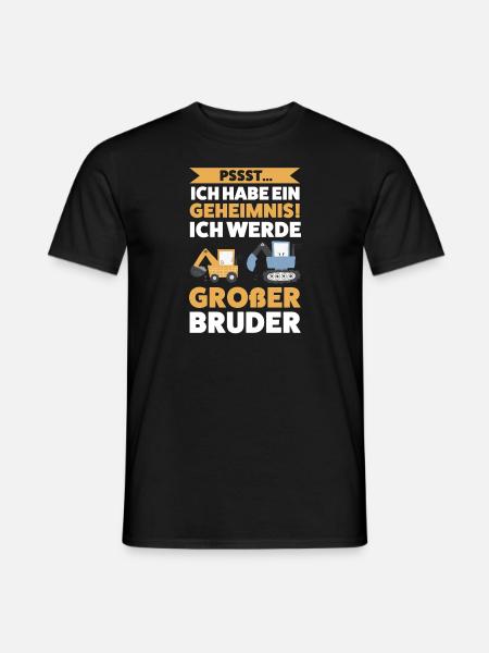 Großer Bruder Bagger Grosser Bruder Geschenk - Männer T-Shirt - Schwarz