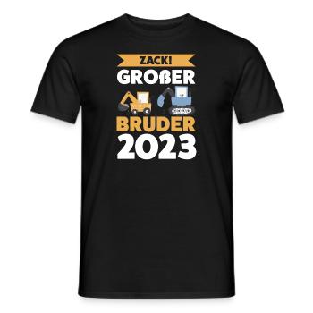 Großer Bruder 2023 Bagger Grosser Bruder 2023 Gesc - Männer T-Shirt - Schwarz - Vorne - AI Model Male 178 light (178cm)