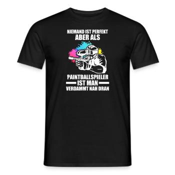 Paintball Sport Paintballspieler Geschenk - Männer T-Shirt - Schwarz - Vorne - AI Model Male 178 light (178cm)
