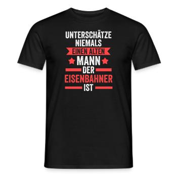 Eisenbahner Beruf Eisenbahn Geschenk - Männer T-Shirt - Schwarz - Vorne - AI Model Male 178 light (178cm)