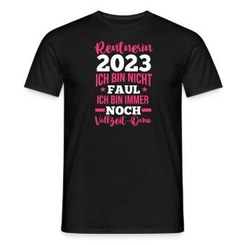 Rentnerin 2023 Oma Rentnerin Geschenk - Männer T-Shirt - Schwarz - Vorne - AI Model Male 178 light (178cm)