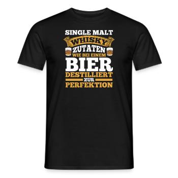 Whisky Alkohol Single Malt Geschenk - Männer T-Shirt - Schwarz - Vorne - AI Model Male 178 light (178cm)
