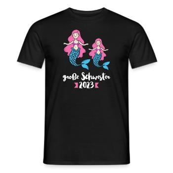 Große Schwester 2023 Meerjungfrau Grosse Schwester - Männer T-Shirt - Schwarz - Vorne - AI Model Male 178 light (178cm)