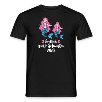 Große Schwester 2023 Meerjungfrau Grosse Schwester - Männer T-Shirt - Schwarz - Vorne - AI Model Male 178 light (178cm)