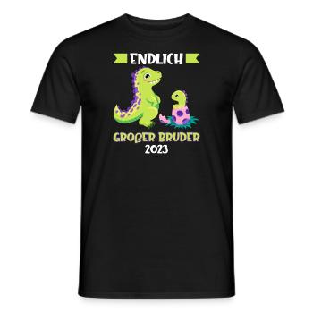 Großer Bruder 2023 Dinosaurier Grosser Bruder Gesc - Männer T-Shirt - Schwarz - Vorne - AI Model Male 178 light (178cm)