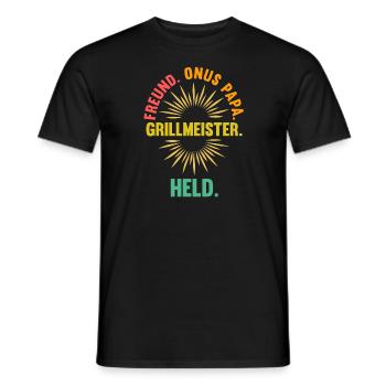 Grillmeister Bonus Papa Stiefvater Geschenk - Männer T-Shirt - Schwarz - Vorne - AI Model Male 178 light (178cm)