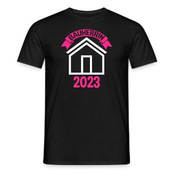 Bauherrin 2023 Hausbau Häuslebauer Geschenk - Männer T-Shirt - Schwarz - Vorne - AI Model Male 178 light (178cm)