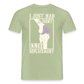 Physiotherapist Knee Surgery Warrior Awareness - Men's T-Shirt - sage - Front - AI Model Male 178 light (178cm)