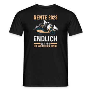 E-Bike Rente 2023 Radfahrer Geschenk - Männer T-Shirt - Schwarz - Vorne - AI Model Male 178 light (178cm)