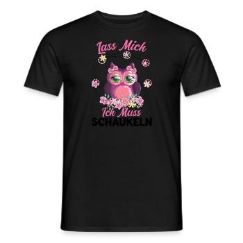 Eule Vogel Eulen Geschenk - Männer T-Shirt - Schwarz - Vorne - AI Model Male 178 light (178cm)