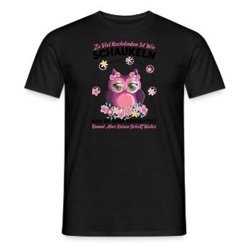 Eule Vogel Eulen Geschenk - Männer T-Shirt - Schwarz - Vorne - AI Model Male 178 light (178cm)