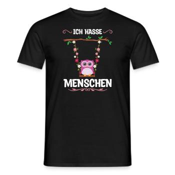 Eule Vogel Schaukeln Geschenk - Männer T-Shirt - Schwarz - Vorne - AI Model Male 178 light (178cm)