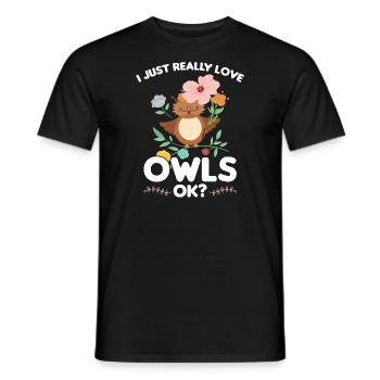 Eule Vogel Eulen Geschenk - Männer T-Shirt - Schwarz - Vorne - AI Model Male 178 light (178cm)