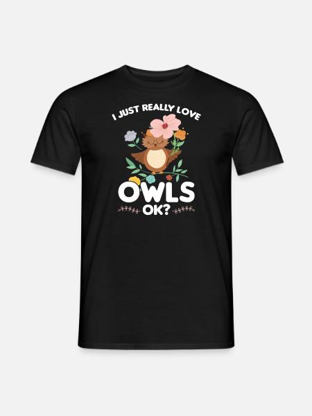 Eule Vogel Eulen Geschenk - Männer T-Shirt - Schwarz