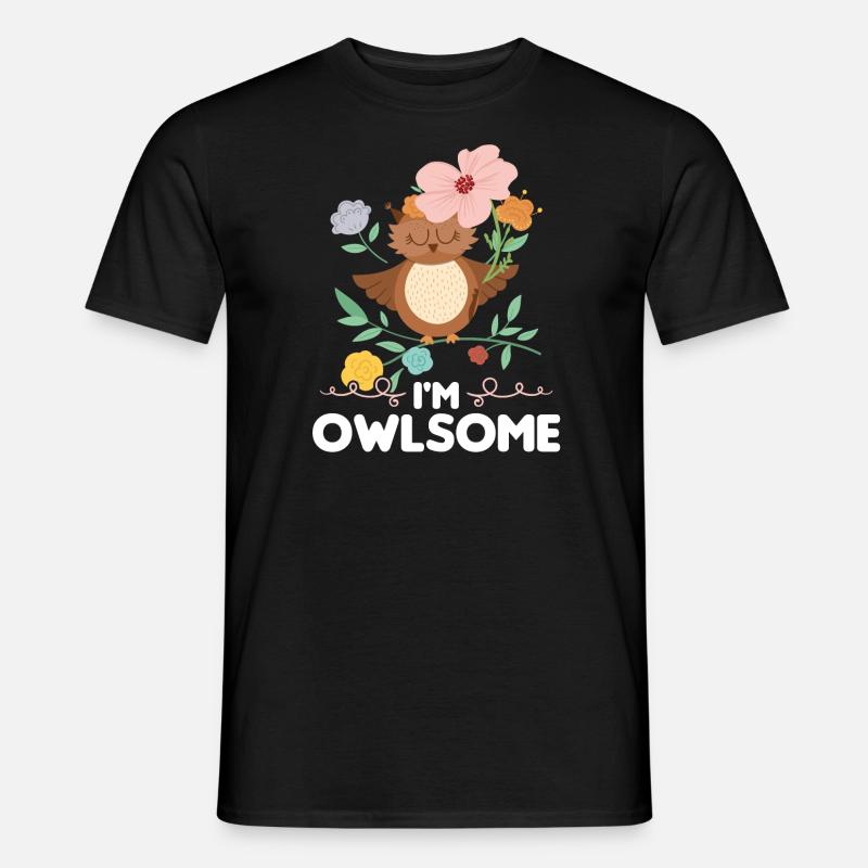 Eule Vogel Eulen Liebhaber Geschenk - Männer T-Shirt - Schwarz