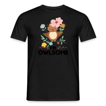 Eule Vogel Vögel Geschenk - Männer T-Shirt - Schwarz - Vorne - AI Model Male 178 light (178cm)