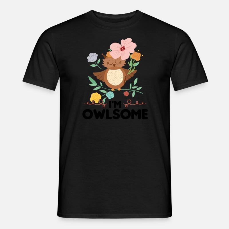 Eule Vogel Vögel Geschenk - Männer T-Shirt - Schwarz