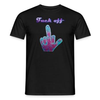 Fuck off - Männer T-Shirt - Schwarz - Vorne - AI Model Male 178 light (178cm)