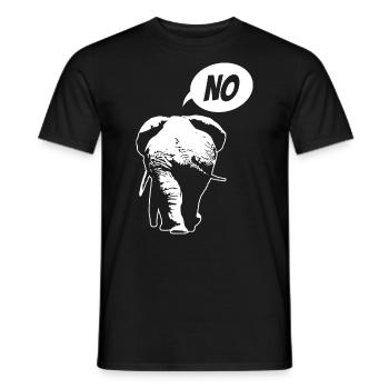 Nein, ich muss garnichts - Elefant - Spruch - Männer T-Shirt - Schwarz - Vorne - AI Model Male 178 light (178cm)