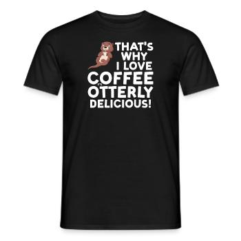 Otterliebhaber Otterkaffee Otterbesitzer Geschenk - Männer T-Shirt - Schwarz - Vorne - AI Model Male 178 light (178cm)