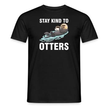 Otterliebhaber Otterkaffee Otterbesitzer Geschenk - Männer T-Shirt - Schwarz - Vorne - AI Model Male 178 light (178cm)