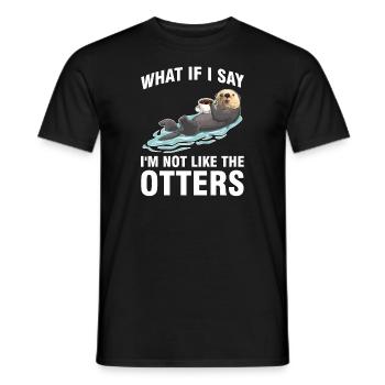 Otterliebhaber Otterkaffee Otterbesitzer Geschenk - Männer T-Shirt - Schwarz - Vorne - AI Model Male 178 light (178cm)