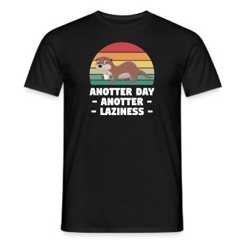 Otterliebhaber Otterkaffee Otterbesitzer Geschenk - Männer T-Shirt - Schwarz - Vorne - AI Model Male 178 light (178cm)