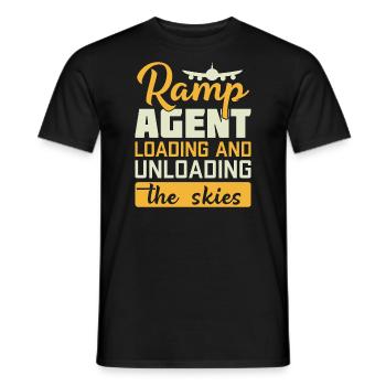 Ramp Agent Loading And Unloading The Skies - Men's T-Shirt - black - Front - AI Model Male 178 light (178cm)