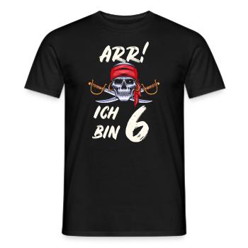 ARR ich bin 6 Pirat - Männer T-Shirt - Schwarz - Vorne - AI Model Male 178 light (178cm)