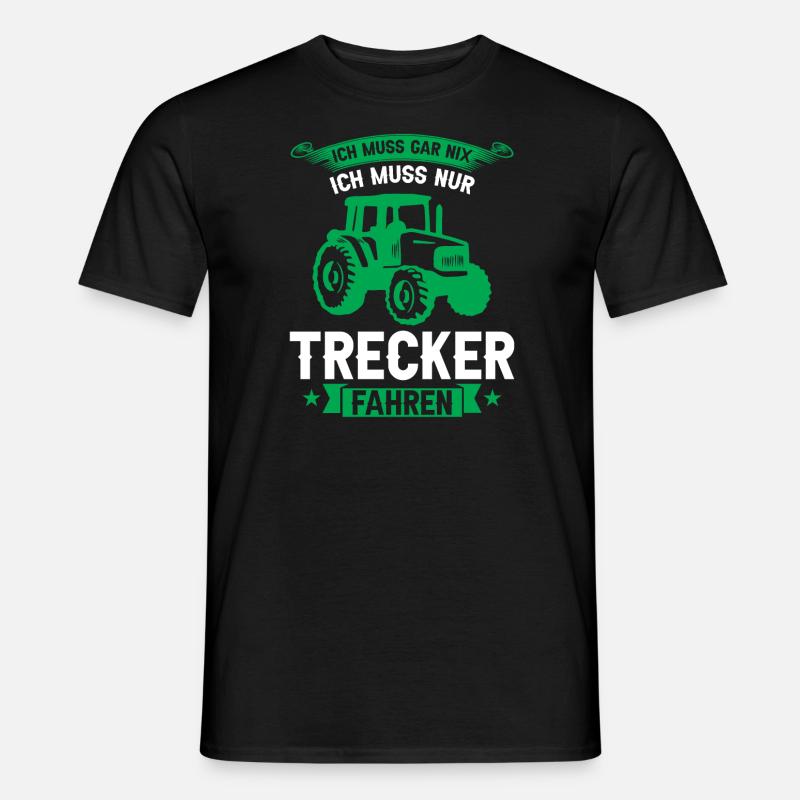 Trecker Traktor Traktorfahrer Geschenk - Männer T-Shirt - Schwarz