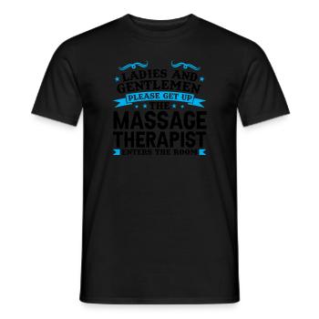 Physiotherapeut Masseur Krankengymnastik Geschenk - Männer T-Shirt - Schwarz - Vorne - AI Model Male 178 light (178cm)