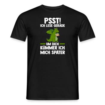 Drachen Bücher Buch Geschenk - Männer T-Shirt - Schwarz - Vorne - AI Model Male 178 light (178cm)