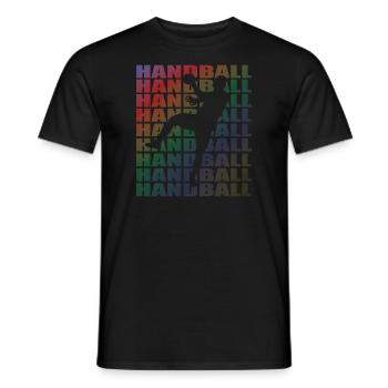 Accessoires de handball motif handball - T-shirt homme - noir - Devant - AI Model Male 178 light (178cm)