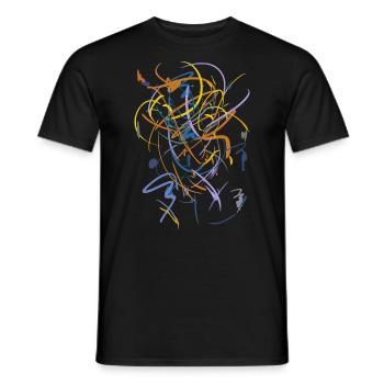 Abstract - Men's T-Shirt - black - Front - AI Model Male 178 light (178cm)