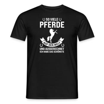 Pferd Haflinger Pferde Geschenk - Männer T-Shirt - Schwarz - Vorne - AI Model Male 178 light (178cm)