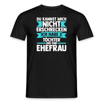 Papa 2 Töchter Papa von 2 Töchtern Geschenk - Männer T-Shirt - Schwarz - Vorne - AI Model Male 178 light (178cm)