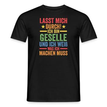 Geselle Prüfung Gesellenbrief Geschenk - Männer T-Shirt - Schwarz - Vorne - AI Model Male 178 light (178cm)