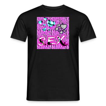 S.E.X. - Herzen - Männer T-Shirt - Schwarz - Vorne - AI Model Male 178 light (178cm)