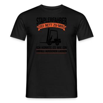 Staplerfahrer Beruf Stapler Geschenk - Männer T-Shirt - Schwarz - Vorne - AI Model Male 178 light (178cm)