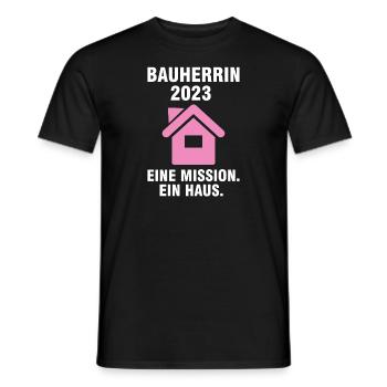 Bauherrin 2023 Hausbau Baubeginn Geschenk - Männer T-Shirt - Schwarz - Vorne - AI Model Male 178 light (178cm)