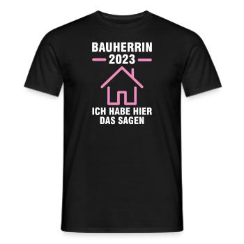 Bauherrin 2023 Hausbau Richtfest Geschenk - Männer T-Shirt - Schwarz - Vorne - AI Model Male 178 light (178cm)