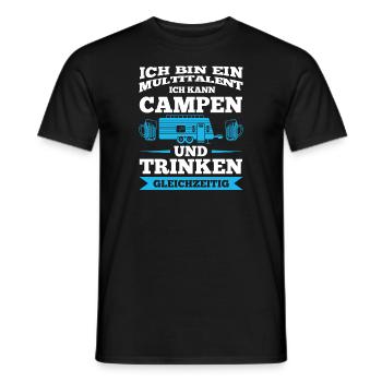 Campen Trinken Camper Geschenk - Männer T-Shirt - Schwarz - Vorne - AI Model Male 178 light (178cm)
